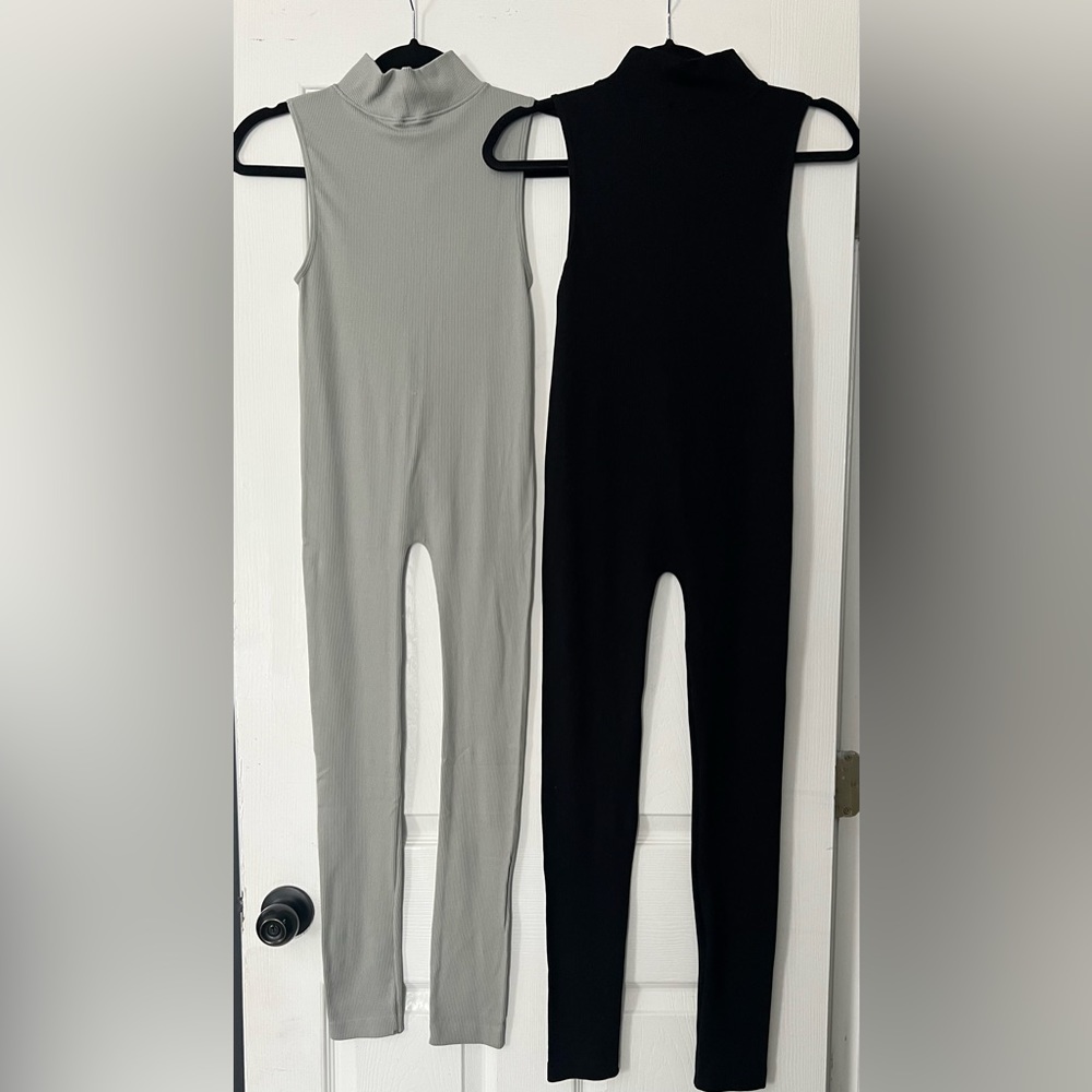Black and Grey Shortsleeved Bodysuit